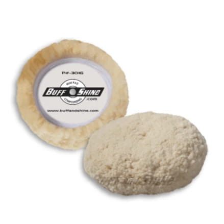 The Buff & Shine 301G Twisted Wool Cutting Pad is a 3-inch professional-grade compounding pad